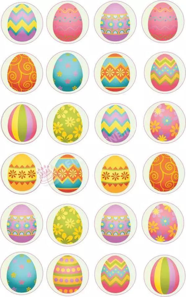 Muffinaufleger Motiv: Ostern - Bunte Ostereier von Deintortenbild – Tortenaufleger, Tortenfoto, Tortenbild, personalisiert & individuell bei Deintortenbild.de