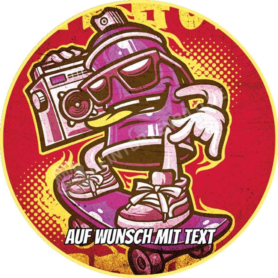Motiv: Hip Hop Spraydose - Hochwertige und individuelle Tortenaufleger für jeden Anlass
Tortenaufleger Hip Hop Spraydose in 20cm Kreis
Unsere Tortenaufleger sind ein ideales Geschenk für beso - Tortenbild - DeintortenbildHip Hop Spraydose