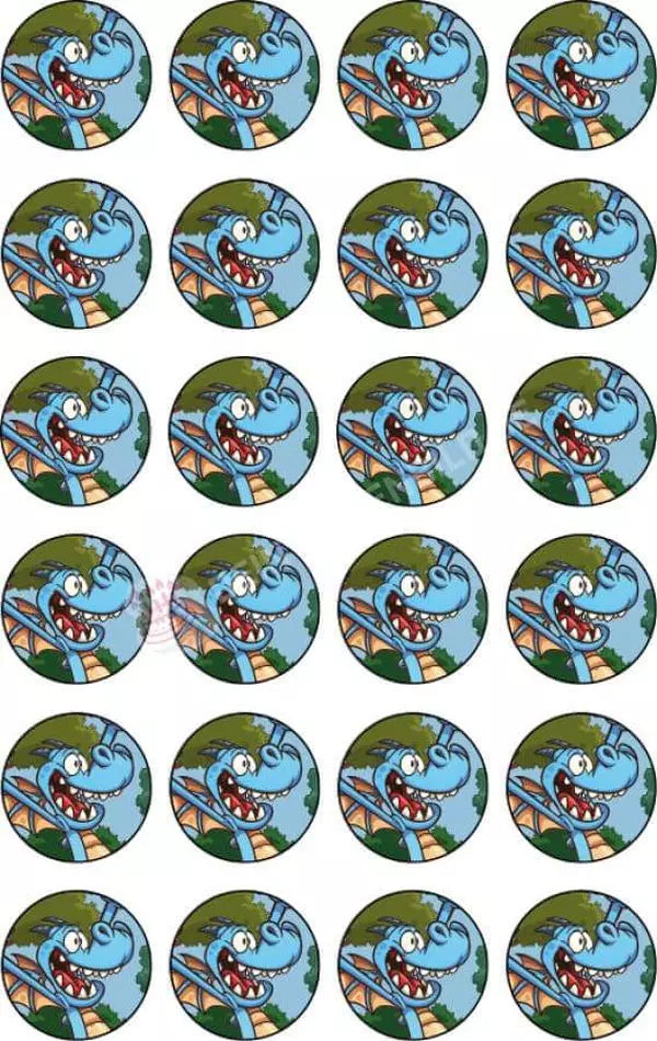Muffinaufleger Motiv: Cartoon Drachen (24x4cm) von Deintortenbild – Tortenaufleger, Tortenfoto, Tortenbild, personalisiert & individuell bei Deintortenbild.de