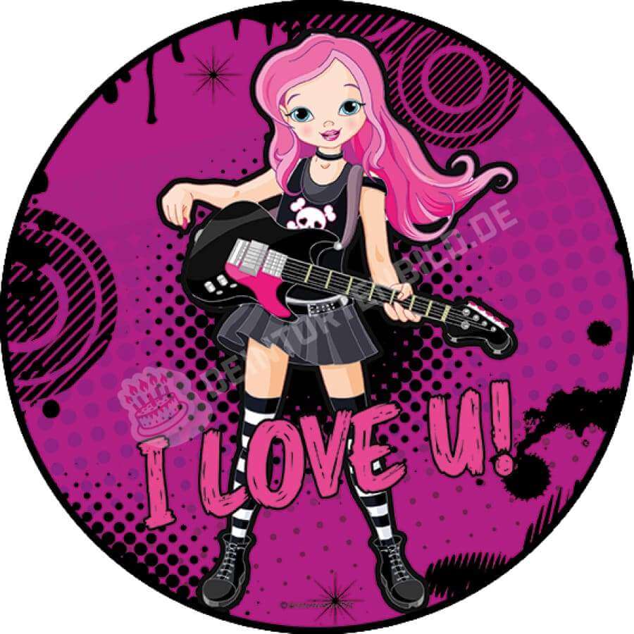 Motiv: Emo Rockerin - Hochwertige und individuelle Tortenaufleger für jeden Anlass
Tortenaufleger Emo Rockerin in 20cm Kreis
Unsere Tortenaufleger sind ein ideales Geschenk für besondere - Tortenbild - DeintortenbildEmo Rockerin