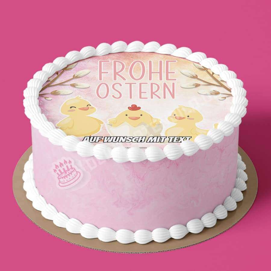 Motiv: Frohe Ostern - Kücken - Hochwertige und individuelle Tortenaufleger für jeden Anlass
Tortenaufleger Frohe Ostern - Kücken 20cm Kreis
Unsere Tortenaufleger sind ein ideales Geschenk für bes - Tortenbild - DeintortenbildFrohe Ostern -