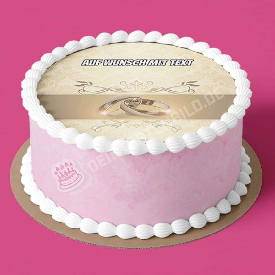 Motiv: Hochzeit - Goldene Eheringe - Hochwertige und individuelle Tortenaufleger für jeden Anlass
Tortenaufleger Hochzeit - Goldene Eheringe in 20x20cm Kreis
Unsere Tortenaufleger sind ein ideales Gesch - Tortenbild - DeintortenbildHochzeit - Goldene Eheringe