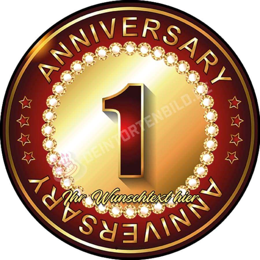 Motiv: 1. Jubiläum - Hochwertige und individuelle Tortenaufleger für jeden Anlass
Tortenaufleger 1. Jubiläum in 20cm Kreis
Ein Aufleger zur Feier für ein Jubiläum!
Unsere Tortenaufleger - Tortenbild - Deintortenbild1