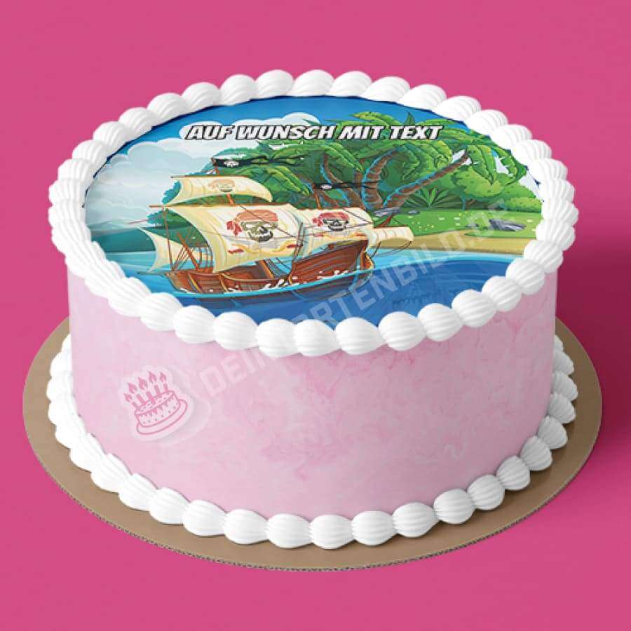 Motiv: Piratenschiff vor Insel - Hochwertige und individuelle Tortenaufleger für jeden Anlass
Tortenaufleger Piratenschiff vor Insel in 20cm Kreis
Unsere Tortenaufleger sind ein ideales Geschenk fü - Tortenbild - DeintortenbildPiratenschiff vor Insel