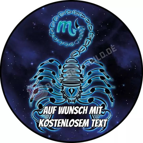 Motiv: Sternzeichen - SkorpionHochwertige und individuelle Tortenaufleger für jeden Anlass
Tortenaufleger Sternzeichen - Skorpion in 20cm Kreis
Unsere Tortenaufleger sind ein ideales Geschenk fürTortenbildDeintortenbildSternzeichen - Skorpion