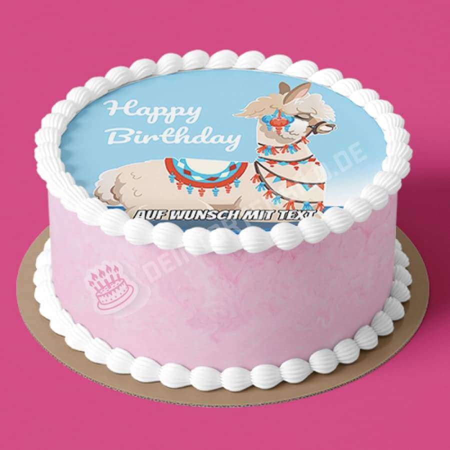 Motiv: Happy Birthday Lama Blau - Hochwertige und individuelle Tortenaufleger für jeden Anlass
Tortenaufleger Happy Birthday Lama Blau in 20cm Kreis
Unsere Tortenaufleger sind ein ideales Geschenk f - Tortenbild - DeintortenbildHappy Birthday Lama Blau