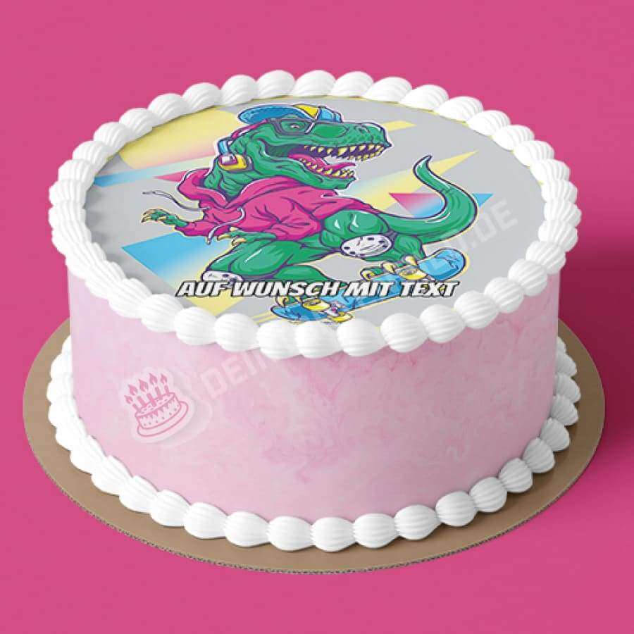 Motiv: Dino auf Skateboard 90er Stil - Hochwertige und individuelle Tortenaufleger für jeden Anlass
Tortenaufleger Dino auf Skateboard 90er Stil in 20cm Kreis
Unsere Tortenaufleger sind ein ideales Gesch - Tortenbild - DeintortenbildDino auf Skateboard 90er Stil