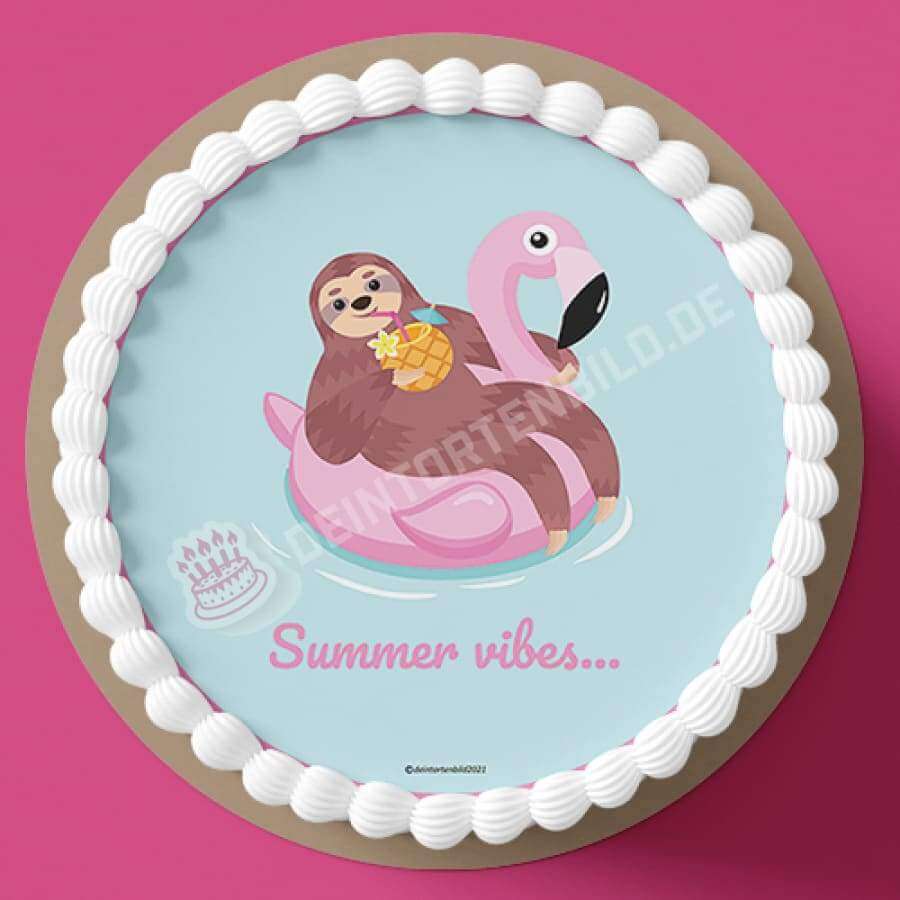 Motiv: Faultier im Pool - Hochwertige und individuelle Tortenaufleger für jeden Anlass
Tortenaufleger Faultier im Pool 20cm Kreis
Unsere Tortenaufleger sind ein ideales Geschenk für besonder - Tortenbild - DeintortenbildFaultier im Pool