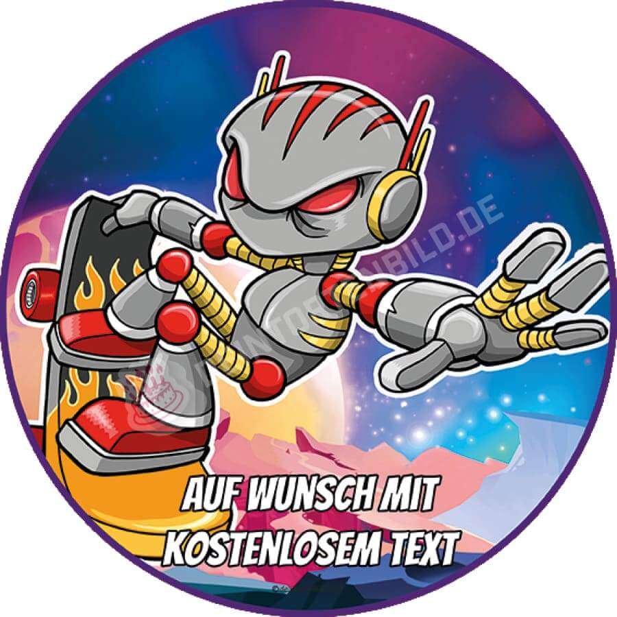 Motiv: Roboter auf Skateboard - Hochwertige und individuelle Tortenaufleger für jeden Anlass
Tortenaufleger Roboter auf Skateboard 20cm Kreis
Unsere Tortenaufleger sind ein ideales Geschenk für be - Tortenbild - DeintortenbildRoboter auf Skateboard