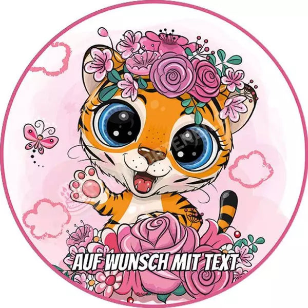 Motiv: Tigerbaby mit Blumen - Hochwertige und individuelle Tortenaufleger für jeden Anlass
Tortenaufleger Tigerbaby mit Blumen in 20cm Kreis
Unsere Tortenaufleger sind ein ideales Geschenk für b - Tortenbild - DeintortenbildTigerbaby mit Blumen