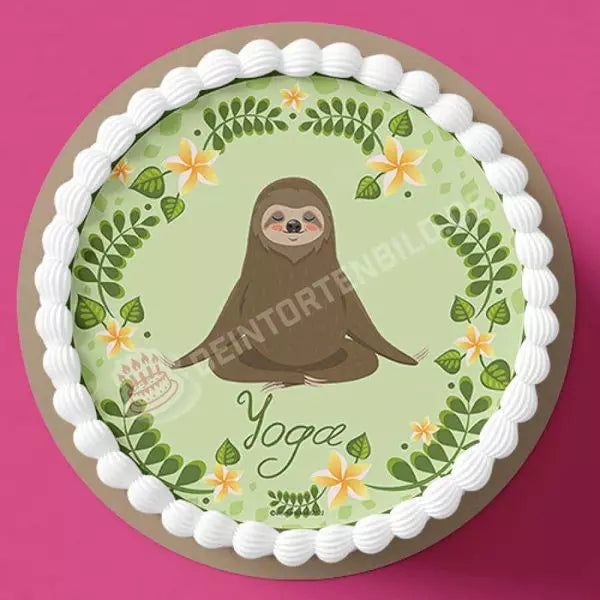 Motiv: Yoga Faultier - Hochwertige und individuelle Tortenaufleger für jeden Anlass
Tortenaufleger Yoga Faultier in 20cm Kreis
Unsere Tortenaufleger sind ein ideales Geschenk für besonder - Tortenbild - DeintortenbildYoga Faultier