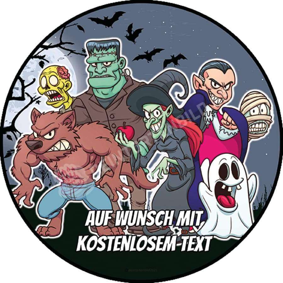 Motiv: Halloween - Cartoon Monster - Hochwertige und individuelle Tortenaufleger für jeden Anlass
Tortenaufleger Halloween - Cartoon Monster in 20cm Kreis
Unsere Tortenaufleger sind ein ideales Geschen - Tortenbild - DeintortenbildHalloween - Cartoon Monster
