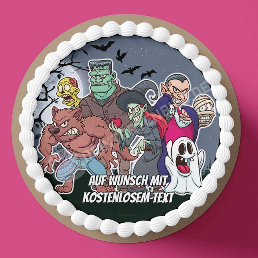 Motiv: Halloween - Cartoon Monster - Hochwertige und individuelle Tortenaufleger für jeden Anlass
Tortenaufleger Halloween - Cartoon Monster in 20cm Kreis
Unsere Tortenaufleger sind ein ideales Geschen - Tortenbild - DeintortenbildHalloween - Cartoon Monster