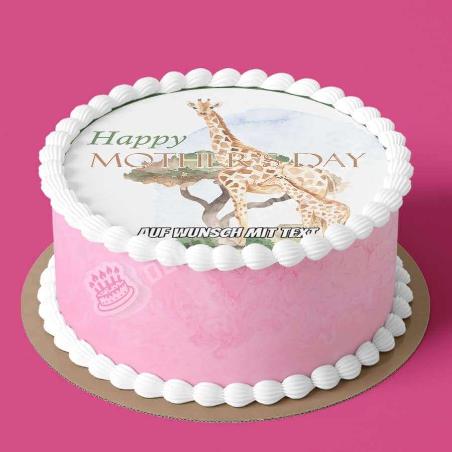 Motiv: Muttertag - Giraffen - Hochwertige und individuelle Tortenaufleger für jeden Anlass
Tortenaufleger Muttertag - Giraffen 20cm Kreis
Unsere Tortenaufleger sind ein ideales Geschenk für beso - Tortenbild - DeintortenbildMuttertag - Giraffen