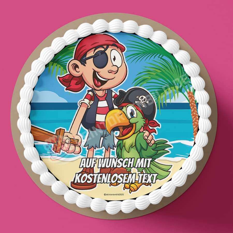 Motiv: Cartoon Piratenkind - Hochwertige und individuelle Tortenaufleger für jeden Anlass
Tortenaufleger Cartoon Piratenkind in 20cm Kreis
Unsere Tortenaufleger sind ein ideales Geschenk für be - Tortenbild - DeintortenbildCartoon Piratenkind