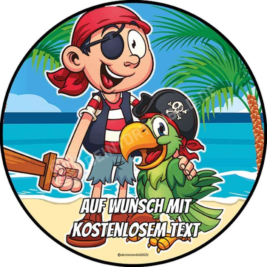 Motiv: Cartoon Piratenkind - Hochwertige und individuelle Tortenaufleger für jeden Anlass
Tortenaufleger Cartoon Piratenkind in 20cm Kreis
Unsere Tortenaufleger sind ein ideales Geschenk für be - Tortenbild - DeintortenbildCartoon Piratenkind