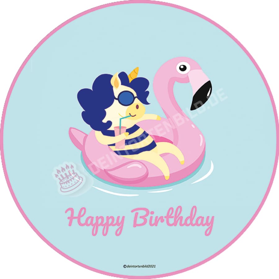 Motiv: Einhorn im Pool - Hochwertige und individuelle Tortenaufleger für jeden Anlass
Tortenaufleger Einhorn im Pool 20cm Kreis
Unsere Tortenaufleger sind ein ideales Geschenk für besondere - Tortenbild - DeintortenbildEinhorn im Pool