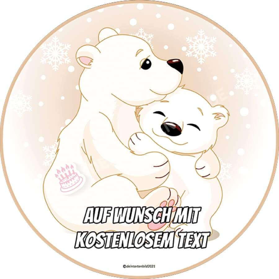 Motiv: Eisbär mit Baby - Hochwertige und individuelle Tortenaufleger für jeden Anlass
Tortenaufleger Eisbär mit Baby 20cm Kreis
Unsere Tortenaufleger sind ein ideales Geschenk für besondere - Tortenbild - Deintortenbildmit Baby