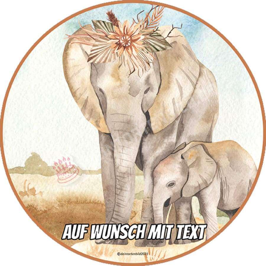 Motiv: Muttertag - Elefanten - Hochwertige und individuelle Tortenaufleger für jeden Anlass
Tortenaufleger Muttertag - Elefanten 20cm Kreis
Unsere Tortenaufleger sind ein ideales Geschenk für bes - Tortenbild - DeintortenbildMuttertag - Elefanten