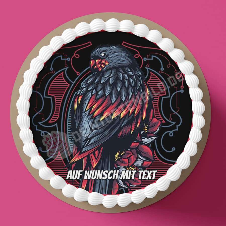 Motiv: Glut Papagei - Hochwertige und individuelle Tortenaufleger für jeden Anlass
Tortenaufleger Glut Papagei 20cm Kreis
Unsere Tortenaufleger sind ein ideales Geschenk für besondere Me - Tortenbild - DeintortenbildGlut Papagei