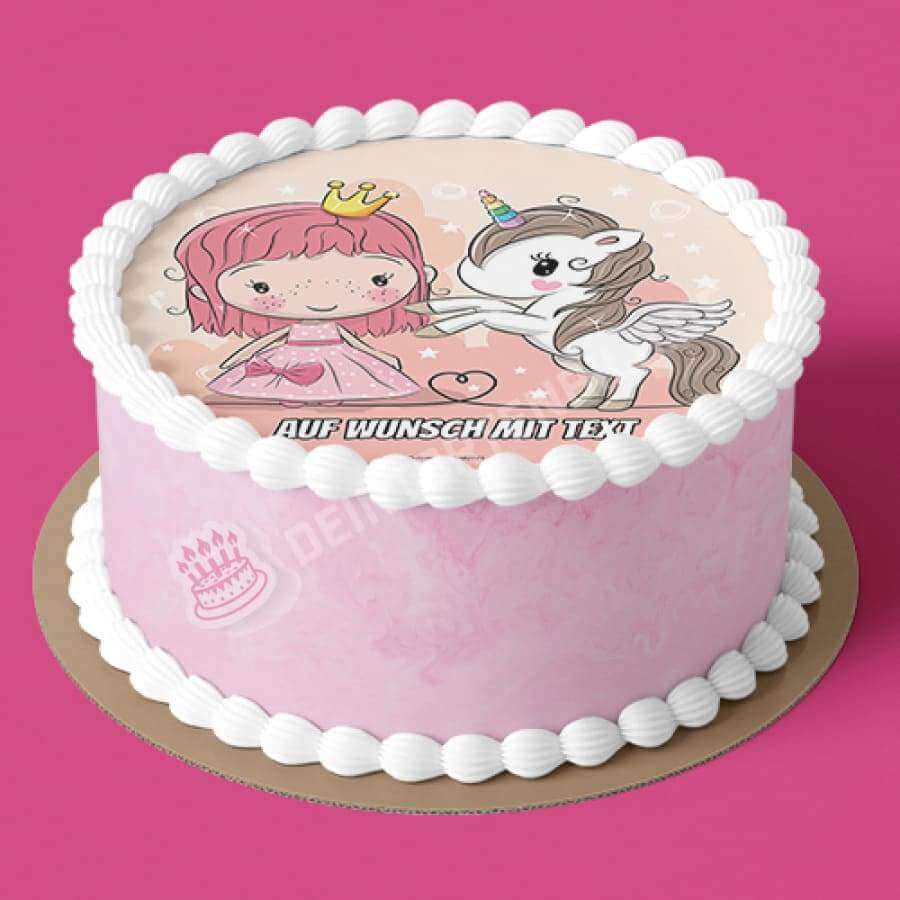 Motiv: Rosa Prinzessin mit Einhorn - Hochwertige und individuelle Tortenaufleger für jeden Anlass
Tortenaufleger Rosa Prinzessin mit Einhorn in 20cm Kreis
Unsere Tortenaufleger sind ein ideales Geschen - Tortenbild - DeintortenbildRosa Prinzessin mit Einhorn