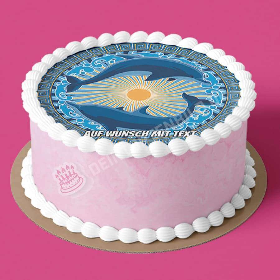 Motiv: Delfine mit Antik Muster - Hochwertige und individuelle Tortenaufleger für jeden Anlass
Tortenaufleger Delfine mit Antik Muster 20cm Kreis
Unsere Tortenaufleger sind ein ideales Geschenk für - Tortenbild - DeintortenbildDelfine mit Antik Muster