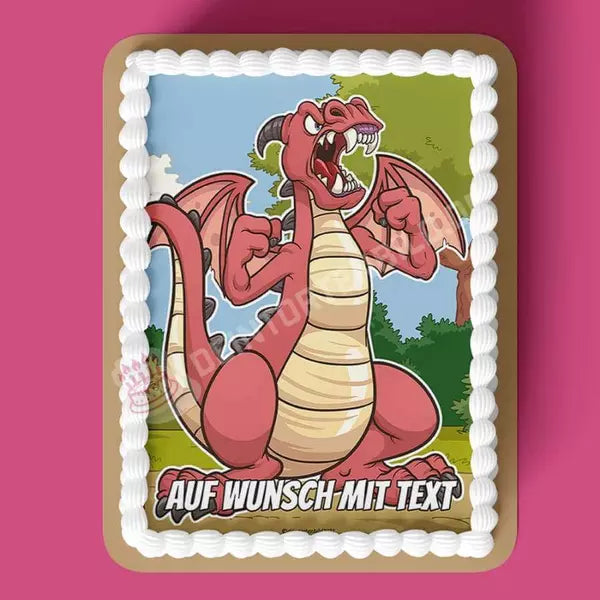 Rechteck Motiv: Cartoon Drache Rot - Hochwertige und individuelle Tortenaufleger für jeden Anlass
Tortenaufleger Cartoon Drache Rot in 26cm x 18cm Rechteck
Unsere Tortenaufleger sind ein ideales Geschen - A4 Tortenbild - DeintortenbildCartoon Drache Rot