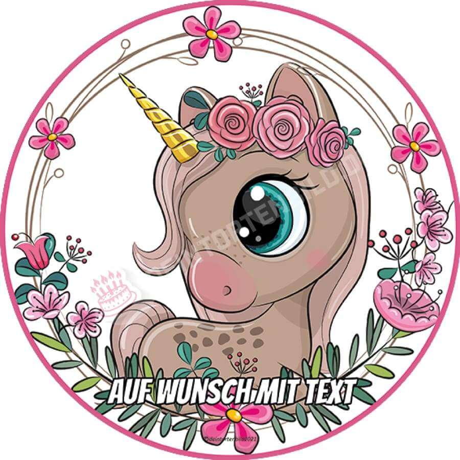 Motiv: Einhorn Baby mit Blumen - Hochwertige und individuelle Tortenaufleger für jeden Anlass
Tortenaufleger Einhorn Baby mit Blumen in 20cm Kreis
Unsere Tortenaufleger sind ein ideales Geschenk fü - Tortenbild - DeintortenbildEinhorn Baby mit Blumen