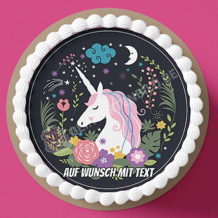 Motiv: Elegantes Einhorn mit Pflanzen - Hochwertige und individuelle Tortenaufleger für jeden Anlass
Tortenaufleger Elegantes Einhorn mit Pflanzen 20cm Kreis
Unsere Tortenaufleger sind ein ideales Geschen - Tortenbild - DeintortenbildElegantes Einhorn mit Pflanzen