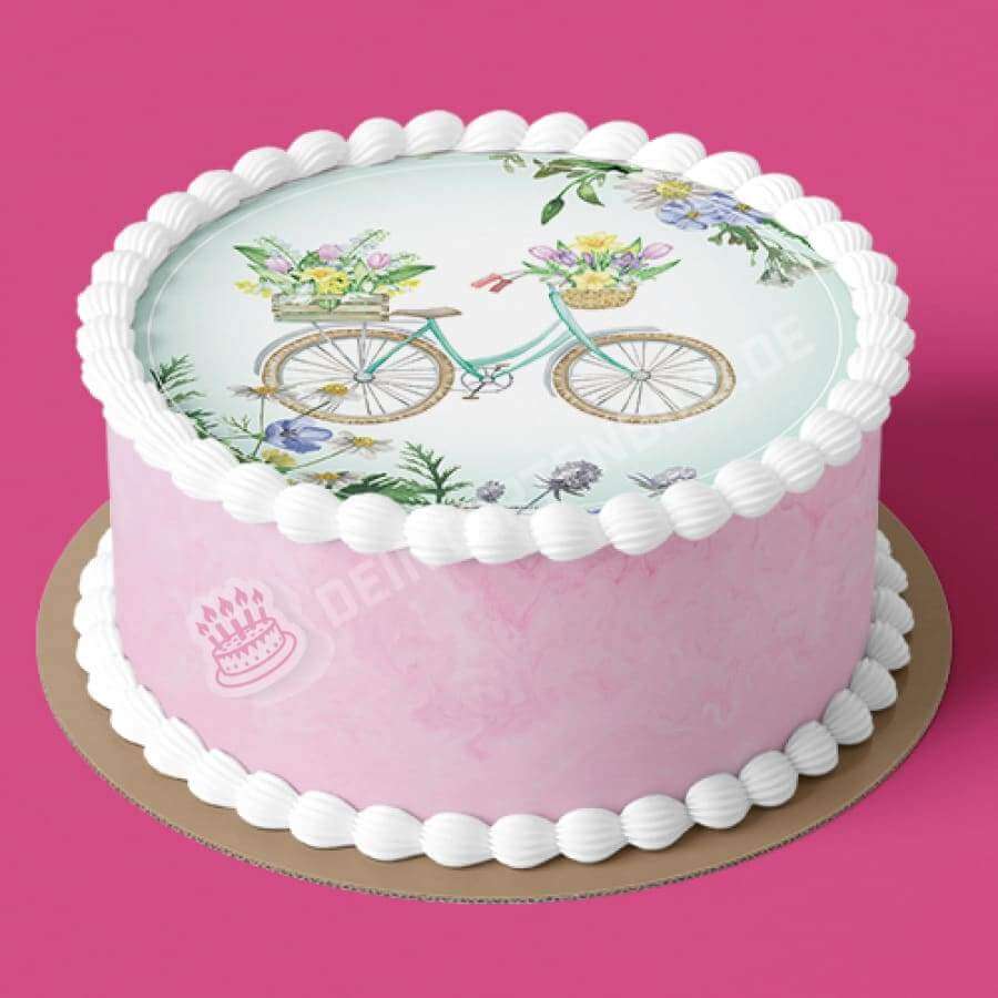 Motiv: Elegantes Fahrrad mit Blumen - Hochwertige und individuelle Tortenaufleger für jeden Anlass
Tortenaufleger Elegantes Fahrrad mit Blumen in 20cm Kreis
Unsere Tortenaufleger sind ein ideales Gesche - Tortenbild - DeintortenbildElegantes Fahrrad mit Blumen