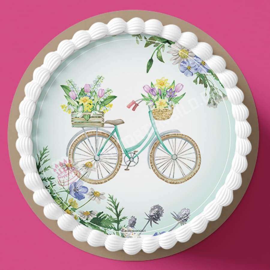 Motiv: Elegantes Fahrrad mit Blumen - Hochwertige und individuelle Tortenaufleger für jeden Anlass
Tortenaufleger Elegantes Fahrrad mit Blumen in 20cm Kreis
Unsere Tortenaufleger sind ein ideales Gesche - Tortenbild - DeintortenbildElegantes Fahrrad mit Blumen