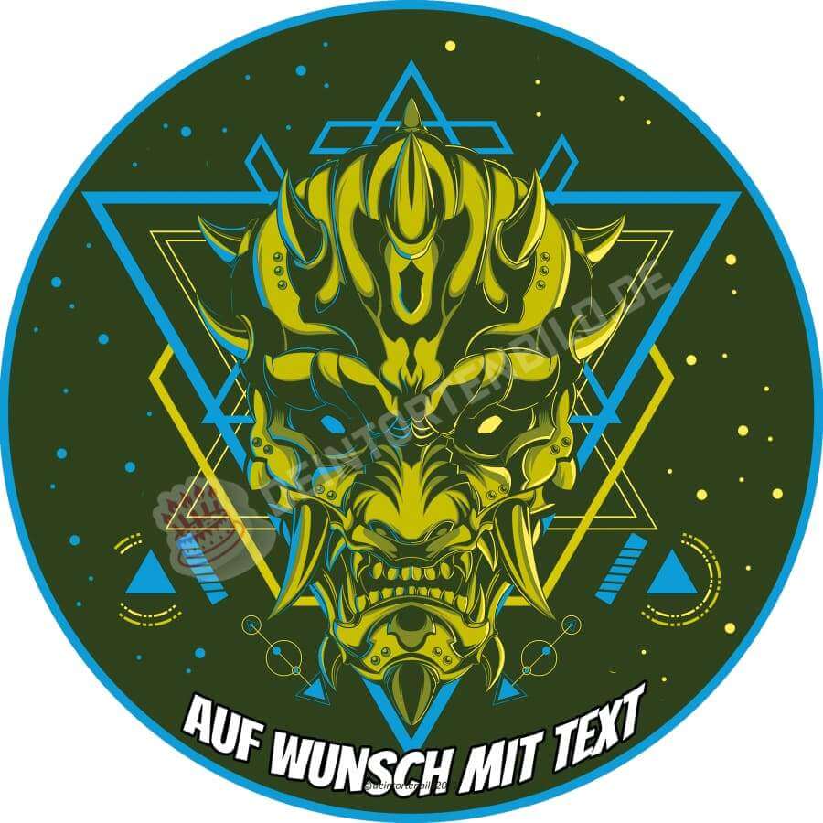 Motiv: Geometrisch Leuchtend - Samurai Dämon - Hochwertige und individuelle Tortenaufleger für jeden Anlass
Tortenaufleger Geometrisch Leuchtend - Samurai Dämon 20cm Kreis
Unsere Tortenaufleger sind ein ideales - Tortenbild - DeintortenbildGeometrisch Leuchtend - Samurai