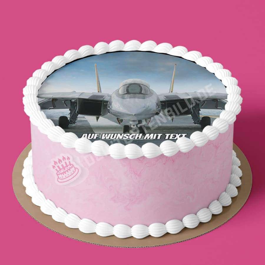 Motiv: Kampfjet Vorne - Hochwertige und individuelle Tortenaufleger für jeden Anlass
Tortenaufleger Kampfjet Vorne 20cm Kreis
Unsere Tortenaufleger sind ein ideales Geschenk für besondere - Tortenbild - DeintortenbildKampfjet Vorne