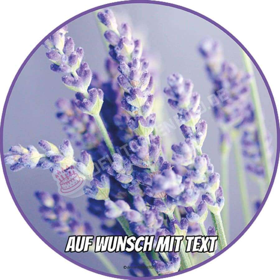 Motiv: Lavendel - Hochwertige und individuelle Tortenaufleger für jeden Anlass
Tortenaufleger Lavendel in 20cm Kreis
Unsere Tortenaufleger sind ein ideales Geschenk für besondere Men - Tortenbild - DeintortenbildMotiv