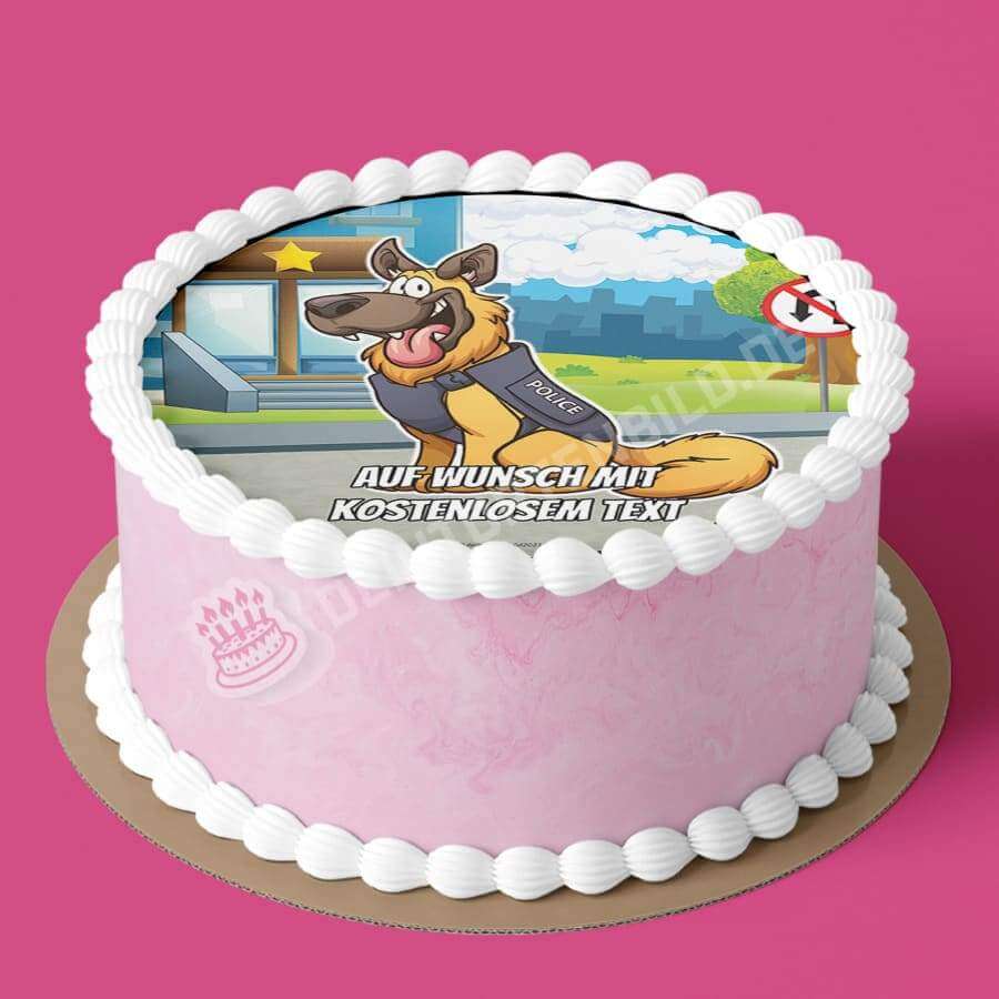 Motiv: Cartoon Polizeihund - Hochwertige und individuelle Tortenaufleger für jeden Anlass
Tortenaufleger Cartoon Polizeihund in 20cm Kreis
Unsere Tortenaufleger sind ein ideales Geschenk für be - Tortenbild - DeintortenbildCartoon Polizeihund