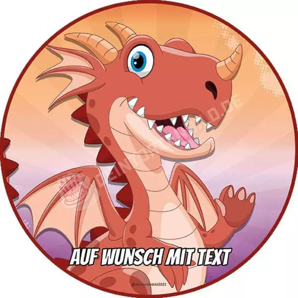 Motiv: Roter Drache - Hochwertige und individuelle Tortenaufleger für jeden Anlass
Tortenaufleger Roter Drache in 20cm Kreis
Unsere Tortenaufleger sind ein ideales Geschenk für besondere - Tortenbild - DeintortenbildRoter Drache