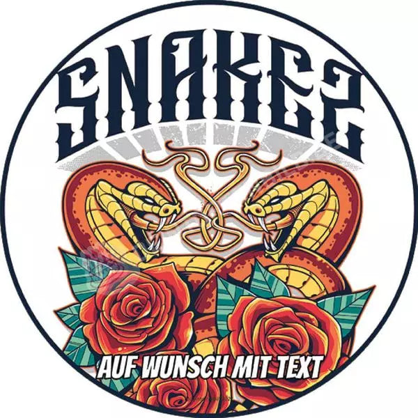 Motiv: Schlangen mit Rosen Tätowierung - Hochwertige und individuelle Tortenaufleger für jeden Anlass
Tortenaufleger Schlangen mit Rosen Tätowierung in 20cm Kreis
Unsere Tortenaufleger sind ein ideales Ges - Tortenbild - DeintortenbildSchlangen mit Rosen