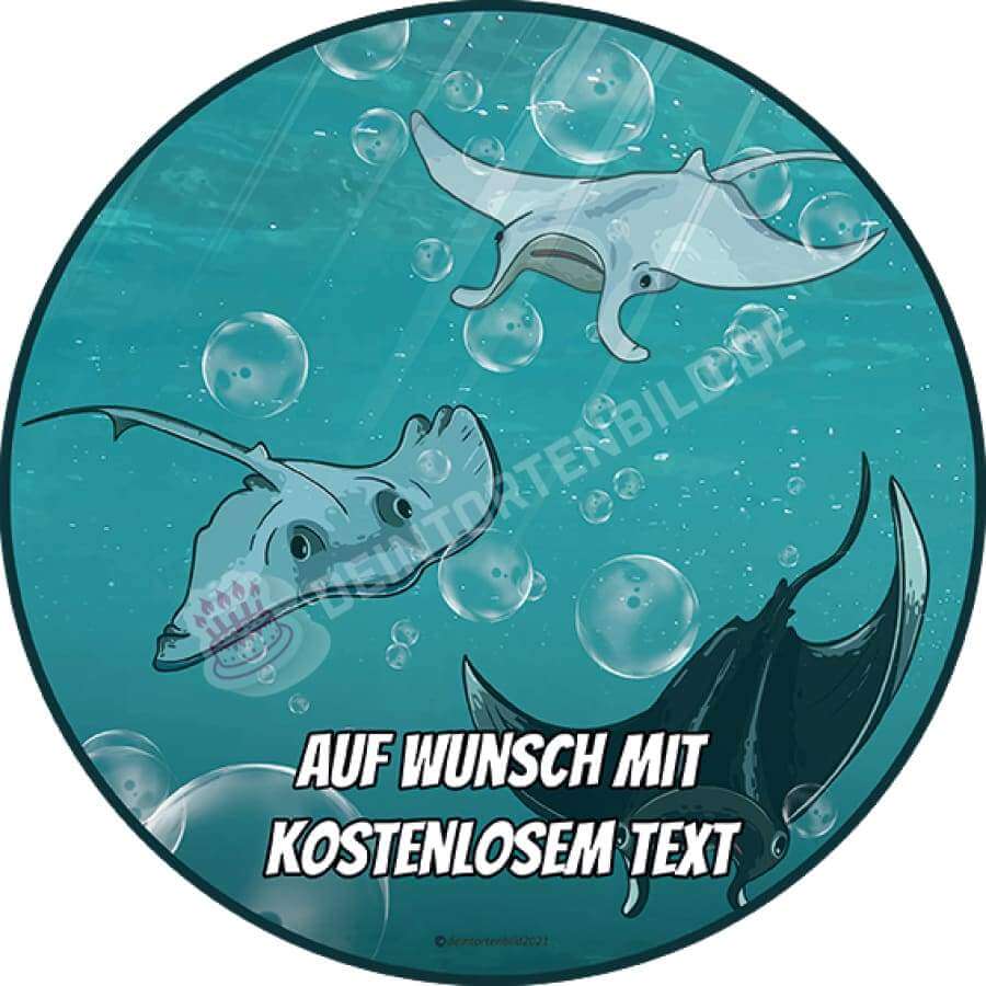 Motiv: Rochen unter Wasser - Hochwertige und individuelle Tortenaufleger für jeden Anlass
Tortenaufleger Rochen unter Wasser 20cm Kreis
Unsere Tortenaufleger sind ein ideales Geschenk für beson - Tortenbild - DeintortenbildRochen unter Wasser