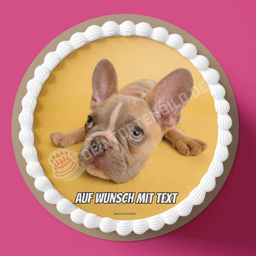 Motiv: Franz. Bulldogge liegend - Hochwertige und individuelle Tortenaufleger für jeden Anlass
Tortenaufleger Franz. Bulldogge liegend in 20cm Kreis
Unsere Tortenaufleger sind ein ideales Geschenk f - Tortenbild - DeintortenbildBulldogge liegend