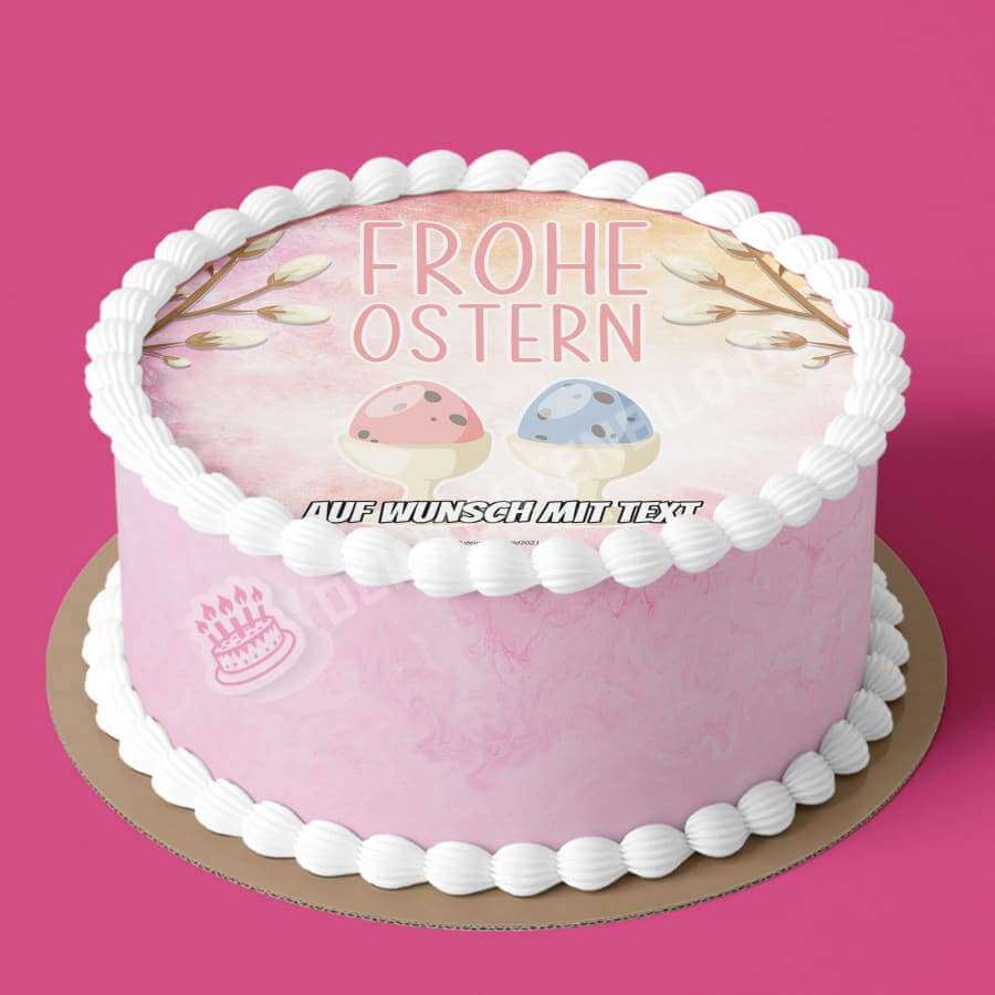 Motiv: Frohe Ostern - Zwei Ostereier - Hochwertige und individuelle Tortenaufleger für jeden Anlass
Tortenaufleger Frohe Ostern - Zwei Ostereier 20cm Kreis
Unsere Tortenaufleger sind ein ideales Geschenk - Tortenbild - DeintortenbildFrohe Ostern - Zwei Ostereier