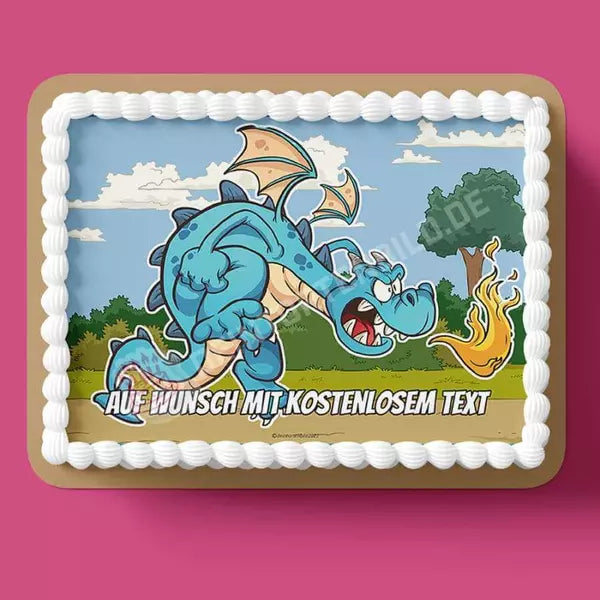 Rechteck Motiv: Cartoon Drache Blau - Hochwertige und individuelle Tortenaufleger für jeden Anlass
Tortenaufleger Cartoon Drache Blau in 26cm x 18cm Rechteck
Unsere Tortenaufleger sind ein ideales Gesche - A4 Tortenbild - DeintortenbildCartoon Drache Blau