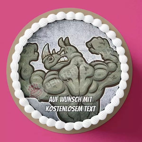 Motiv: Sport - Muskel Nashorn - Hochwertige und individuelle Tortenaufleger für jeden Anlass
Tortenaufleger Sport - Muskel Nashorn in 20cm Kreis
Unsere Tortenaufleger sind ein ideales Geschenk für - Tortenbild - DeintortenbildSport - Muskel Nashorn