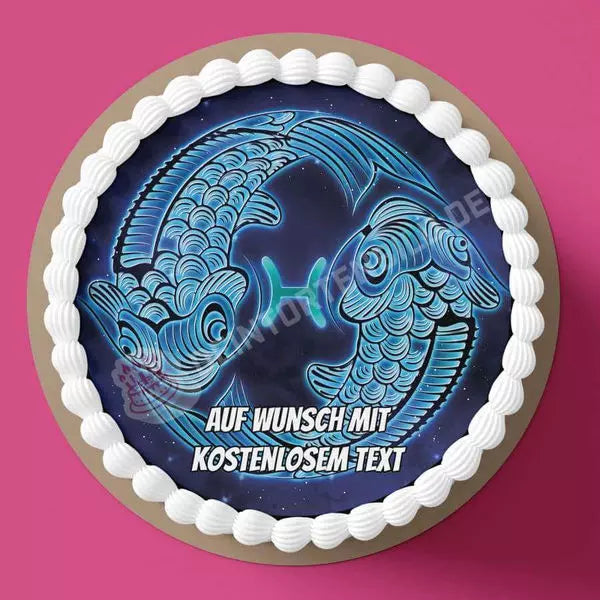 Motiv: Sternzeichen - FischeHochwertige und individuelle Tortenaufleger für jeden Anlass
Tortenaufleger Sternzeichen - Fische in 20cm Kreis
Unsere Tortenaufleger sind ein ideales Geschenk für bTortenbildDeintortenbildSternzeichen - Fische