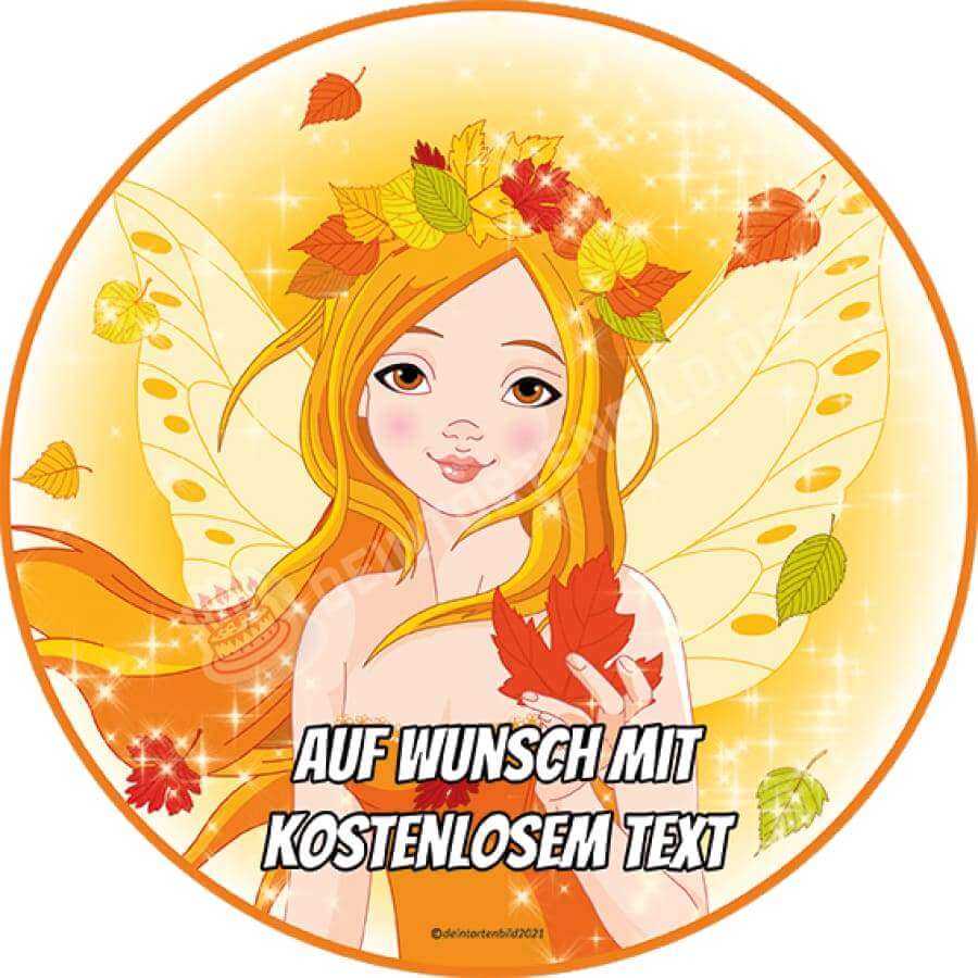 Motiv: Fee Herbst - Hochwertige und individuelle Tortenaufleger für jeden Anlass
Tortenaufleger Fee Herbst 20cm Kreis
Unsere Tortenaufleger sind ein ideales Geschenk für besondere Mens - Tortenbild - DeintortenbildFee Herbst