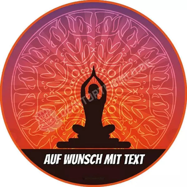 Motiv: Yoga - Hochwertige und individuelle Tortenaufleger für jeden Anlass
Tortenaufleger Yoga 20cm Kreis
Unsere Tortenaufleger sind ein ideales Geschenk für besondere Menschen u - Tortenbild - DeintortenbildMotiv