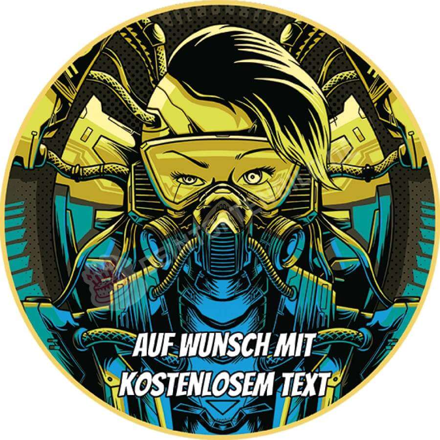 Motiv: Cyberpunk Frau - Hochwertige und individuelle Tortenaufleger für jeden Anlass
Tortenaufleger Cyberpunk Frau 20cm Kreis
Unsere Tortenaufleger sind ein ideales Geschenk für besondere - Tortenbild - DeintortenbildCyberpunk Frau