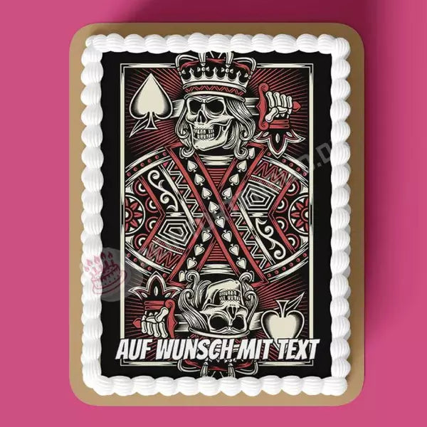 Rechteck Motiv: Poker Karte Pik König - Hochwertige und individuelle Tortenaufleger für jeden Anlass
Tortenaufleger Poker Karte Pik König in 26cm x 18cm Rechteck
Unsere Tortenaufleger sind ein ideales Gesc - A4 Tortenbild - DeintortenbildPoker Karte Pik