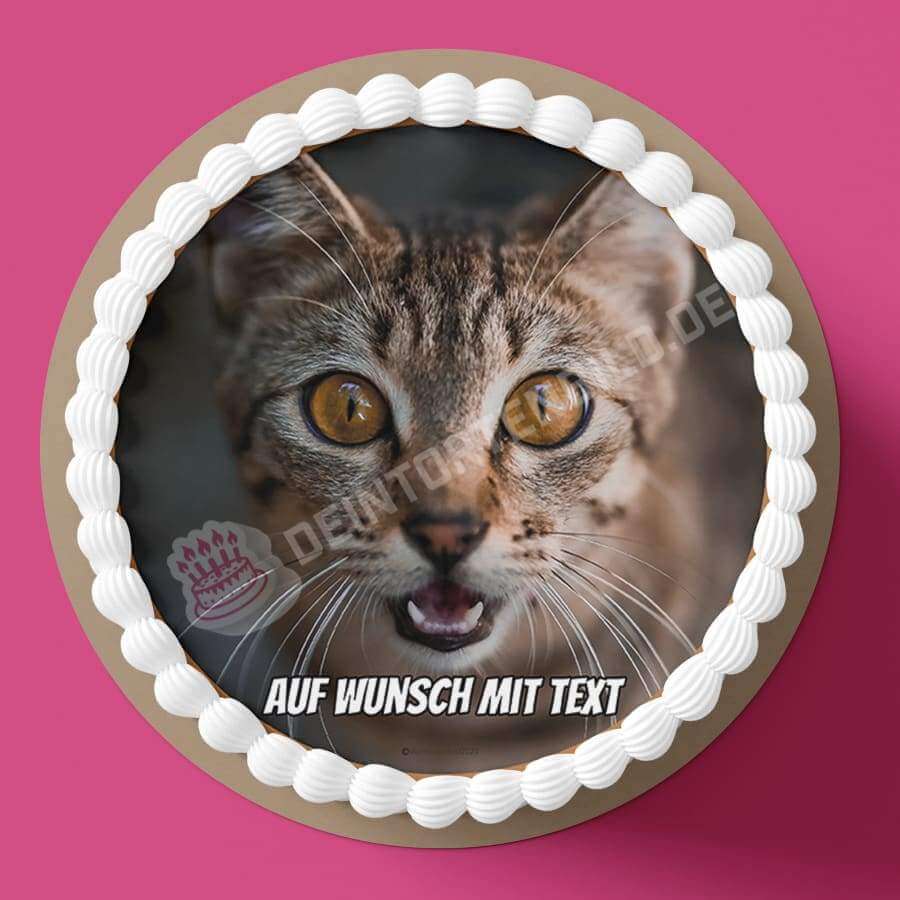 Motiv: Katze aufgeregt - Hochwertige und individuelle Tortenaufleger für jeden Anlass
Tortenaufleger Katze aufgeregt 20cm Kreis
Unsere Tortenaufleger sind ein ideales Geschenk für besondere - Tortenbild - DeintortenbildKatze aufgeregt