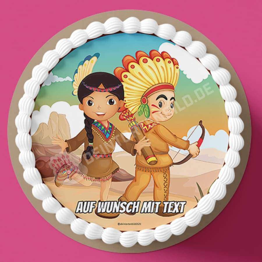 Motiv: Indianer Kinder - Hochwertige und individuelle Tortenaufleger für jeden Anlass
Tortenaufleger Indianer Kinder 20cm Kreis
Unsere Tortenaufleger sind ein ideales Geschenk für besondere - Tortenbild - DeintortenbildIndianer Kinder