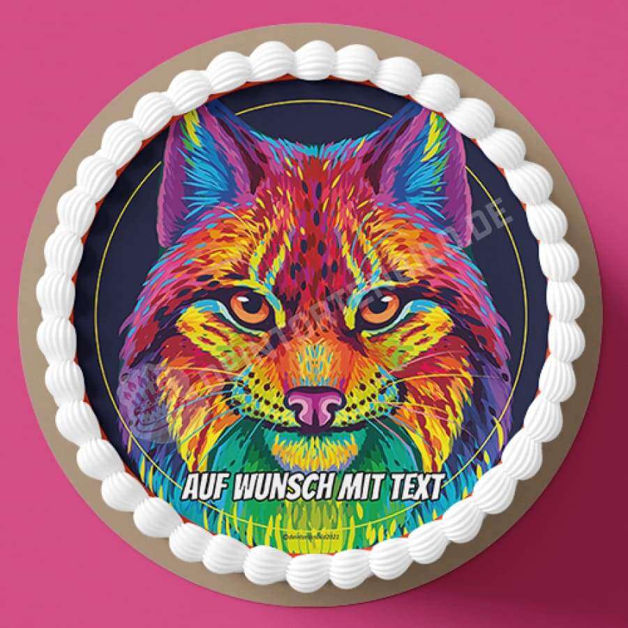Motiv: Luchs Katze Bunt - Hochwertige und individuelle Tortenaufleger für jeden Anlass
Tortenaufleger Luchs Katze Bunt 20cm Kreis
Unsere Tortenaufleger sind ein ideales Geschenk für besonder - Tortenbild - DeintortenbildLuchs Katze Bunt